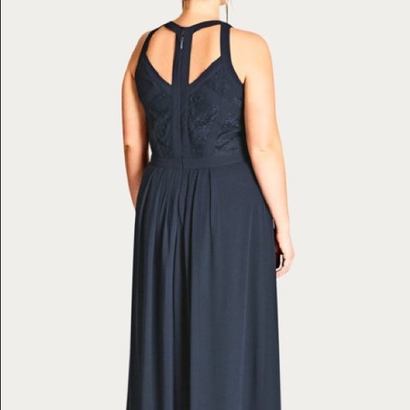 City Chic Lace Panel Bodice Dress